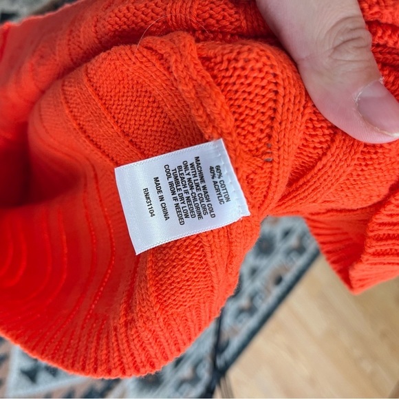 2/$25 Crown & Ivy Bright Orange Knit Woven Preppy Business Casual Sweater XL - Picture 11 of 14